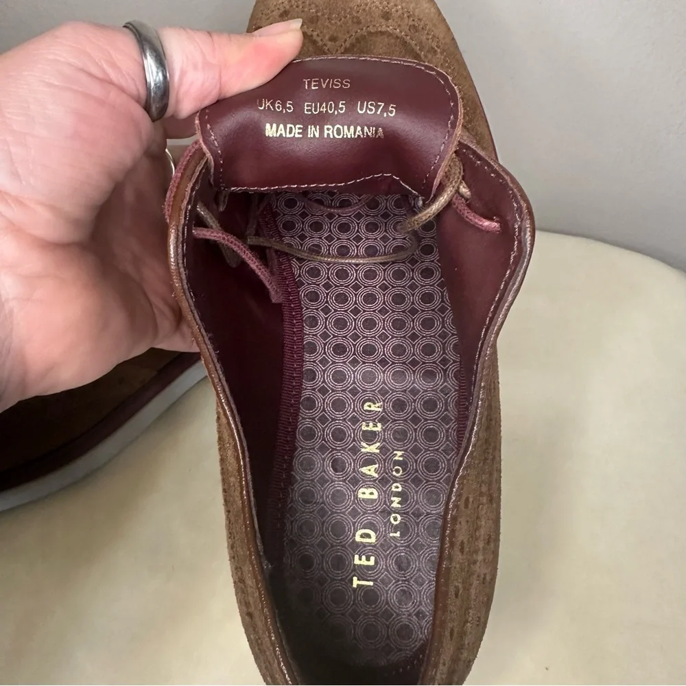 Ted Baker Men’s London Teviss Round Toe Suede Dress Shoe Sz 7.5